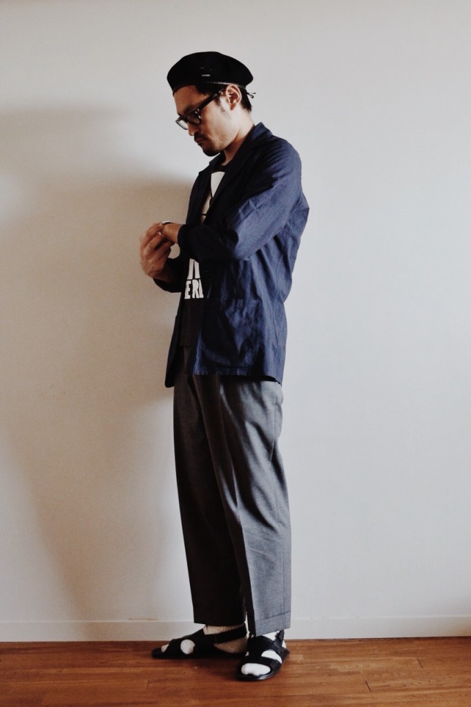 メンズベレー帽　コーディネート