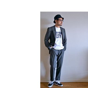 edih.フランネルバケットハット コーディネート スーツ