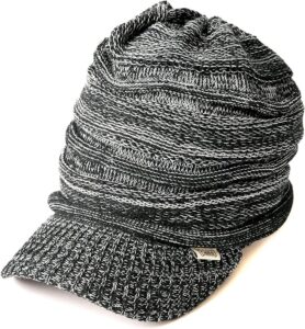 CHARM つば付きニット帽 ゆったりサイズで小顔効果 美シルエット