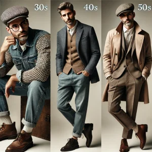 30代、40代、50代の大人のキャスケットを使った帽子屋メンズコーディネート、着こなし