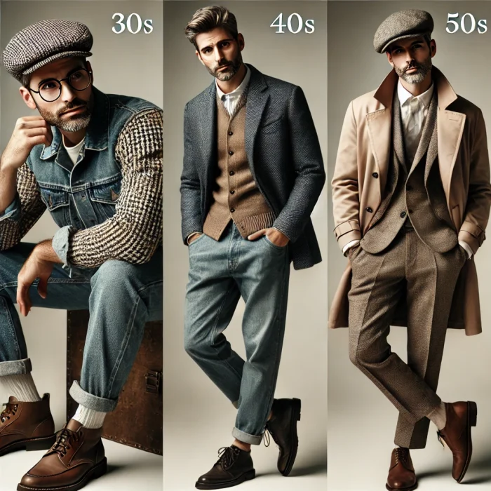 30代、40代、50代の大人のキャスケットを使った帽子屋メンズコーディネート、着こなし