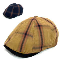 サザナミ 8パネル ハンチング キャス チェック 春夏 帽子