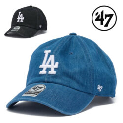 47 キャップ クリーンナップ ロサンゼルス・ドジャース デニムコレクション 黒 ブルー