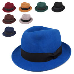 グログラン巻きマニッシュハット 58cm 60cm メンズ レディース 中折れ帽