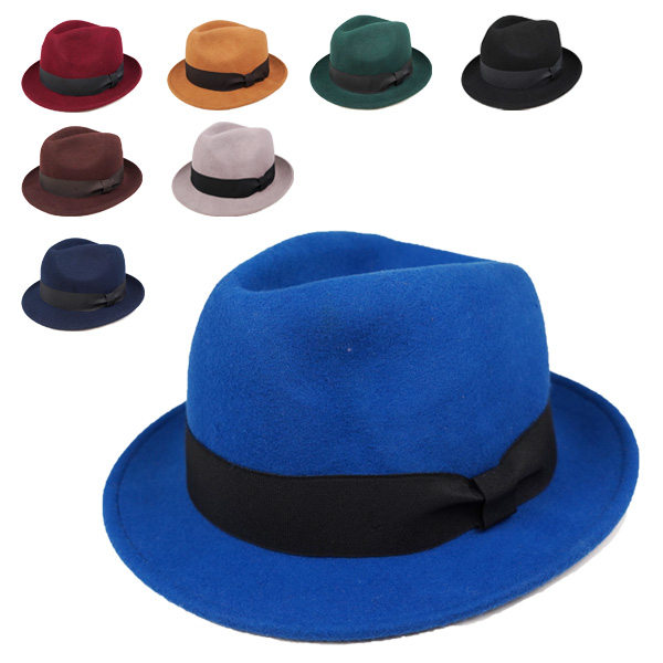 グログラン巻きマニッシュハット 58cm 60cm メンズ レディース 中折れ帽