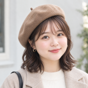 ベレー帽が似合う顔の形　丸顔