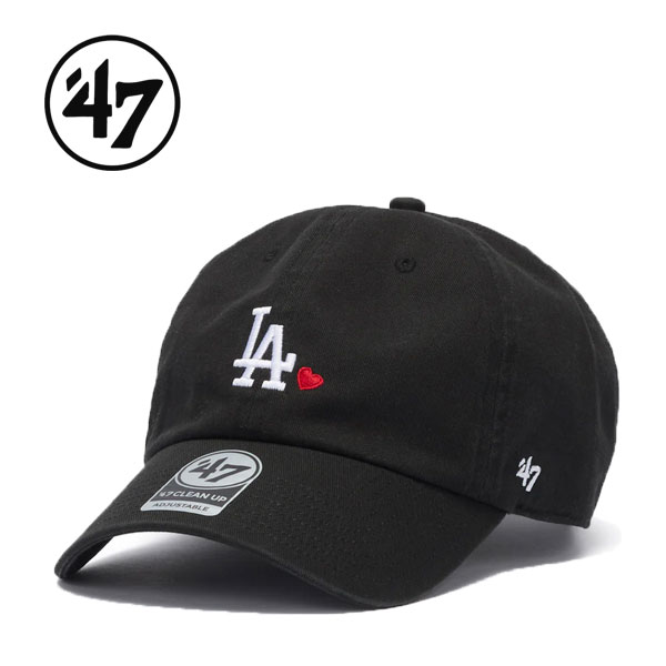47 キャップ クリーンナップ ロサンゼルス・ドジャース WITH HEART ブラック 黒