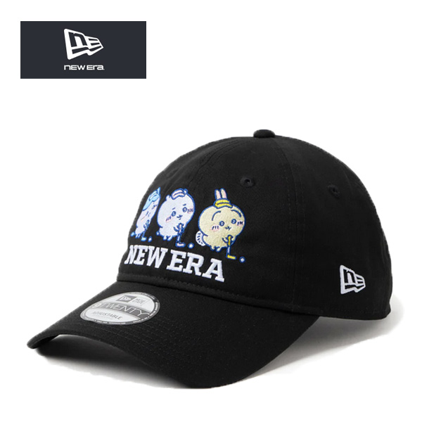 ニューエラ ちいかわ コラボ キャップ ゴルフ ナイントゥエンティー ロングバイザー はちわれ うさぎ ブラック 黒