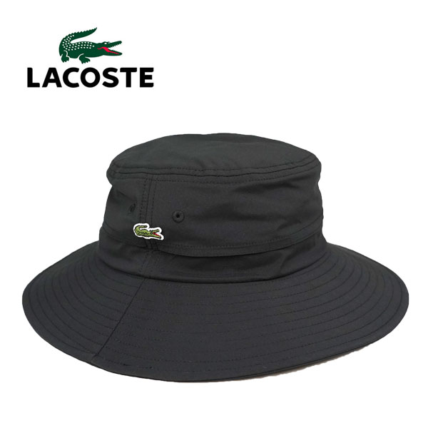 ラコステ アドベンチャーハット  L1401 メンズ レディース LACOSTE 黒 ブラック バケハ バケットハット つば広