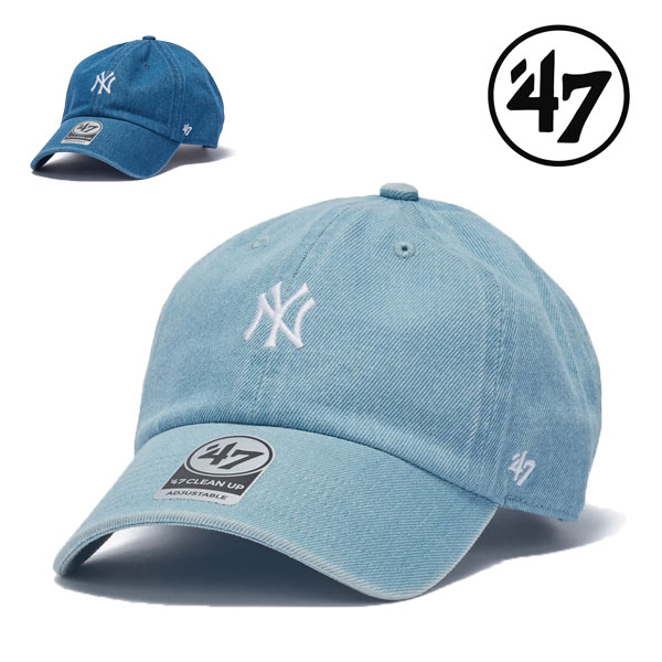 47 キャップ クリーンナップ ニューヨーク・ヤンキース DENIM デニム ネイビー ライトブルー ミニロゴ