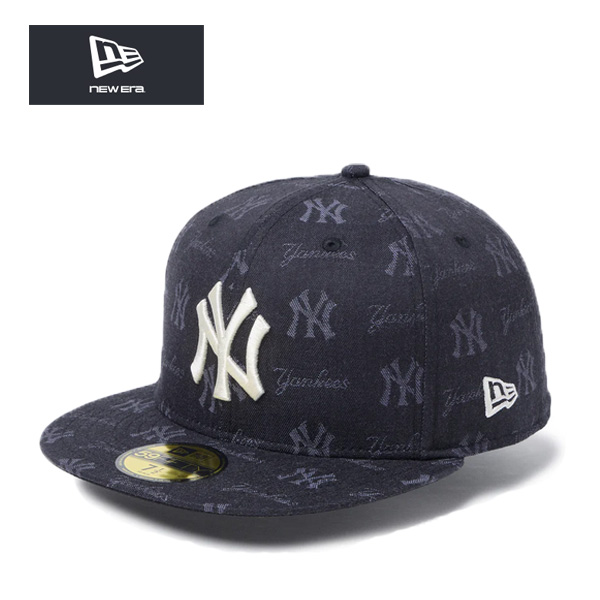 ニューエラ キャップ 59FIFTY MLB ジャガード ニューヨーク ヤンキース ブラック 黒 ny