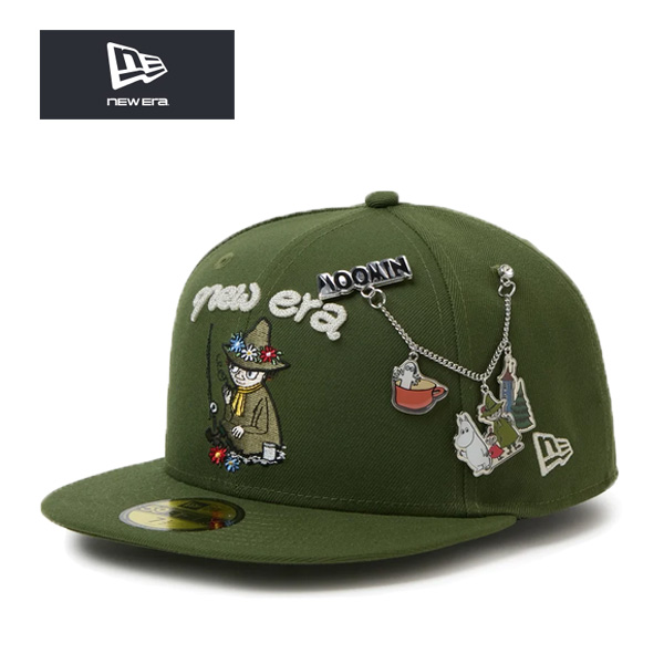 ニューエラ コラボ キャップ ムーミン 59FIFTY Moomin スナフキン チャーム ライフルグリーン 緑