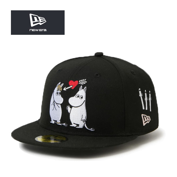 ニューエラ コラボ キャップ ムーミン 59FIFTY Moomin キャラAll Over ブラック 黒
