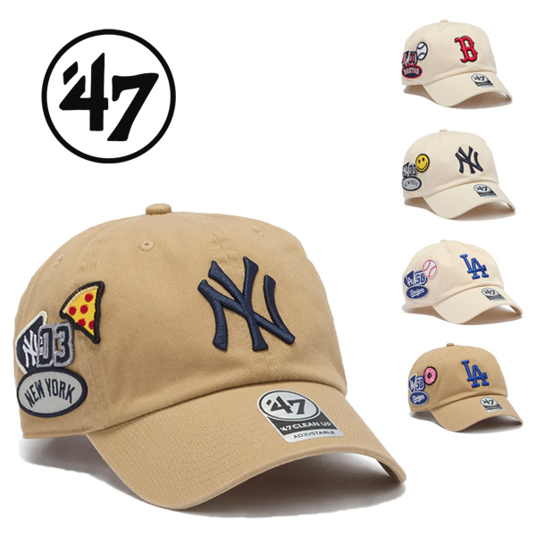 47 キャップ クリーンナップ MLB バッジ ワッペン BDGES ヤンキース ドジャーズ レッドソックス ny la b