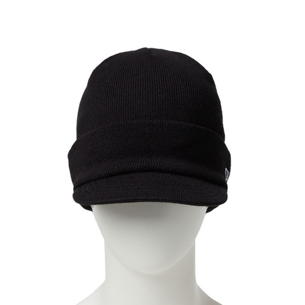 ニューエラ ツバ付きニット帽 VIZOR KNIT SHORT 黒 ブラック