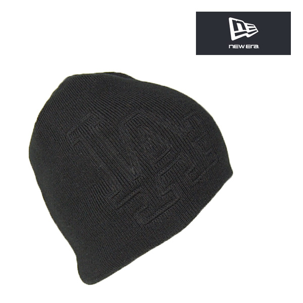 ニューエラ ニット帽 BASIC BEANIE MLB EMBOSS LOGO LA ドジャーズ 黒 ブラック