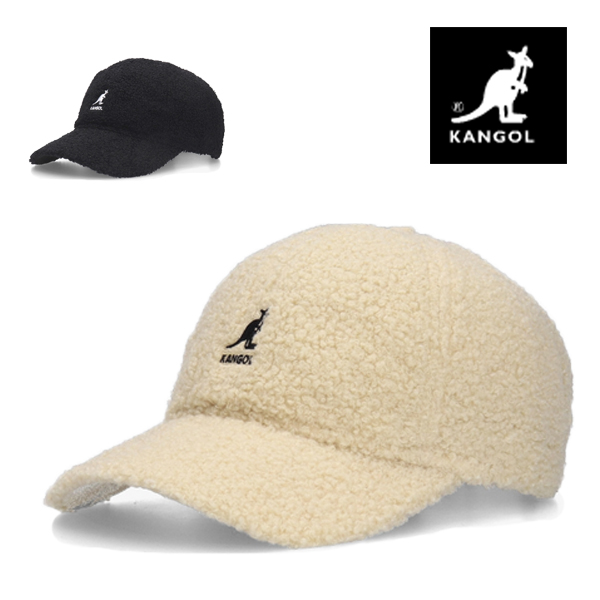 カンゴール キャップ シープ ファー ベースボールキャップ ボア ブラック 黒 アイボリー