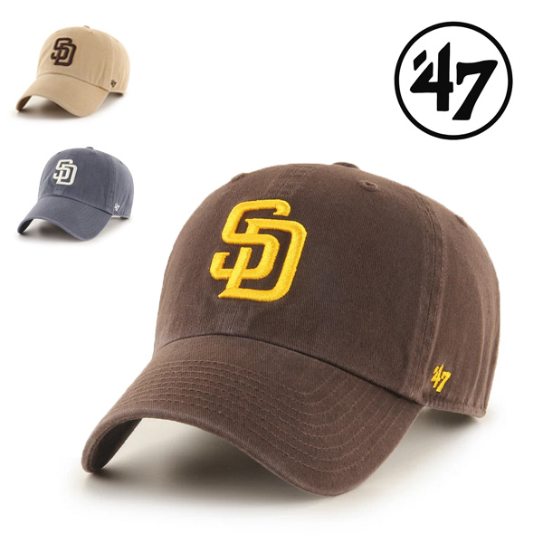 47 キャップ クリーンアップ パドレス sd ブラウン 茶 ネイビー ベージュ