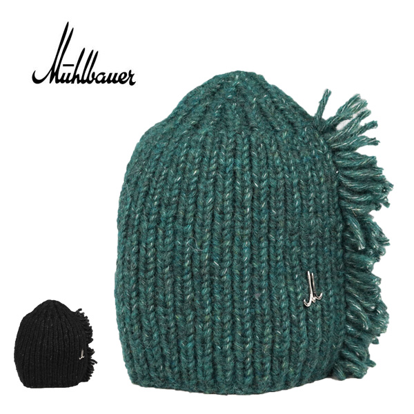 ミュールバウアー ボンネット アトラス ニット帽 ビーニー 黒 グリーン Muhlbauer