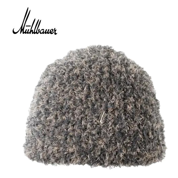ミュールバウアー ボンネット キボ ニット帽 ビーニー グレー×オリーブ Muhlbauer