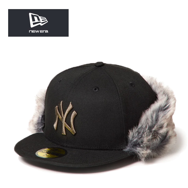 ニューエラ キャップ 59FIFTY Flip Down フリップダウン 耳当て付き ニューヨーク ヤンキース ブラック 黒 newera