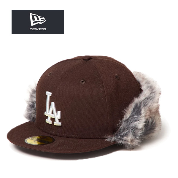 ニューエラ キャップ 59FIFTY Flip Down フリップダウン ロサンゼルス ドジャース バーントウッド 茶 NEW ERA