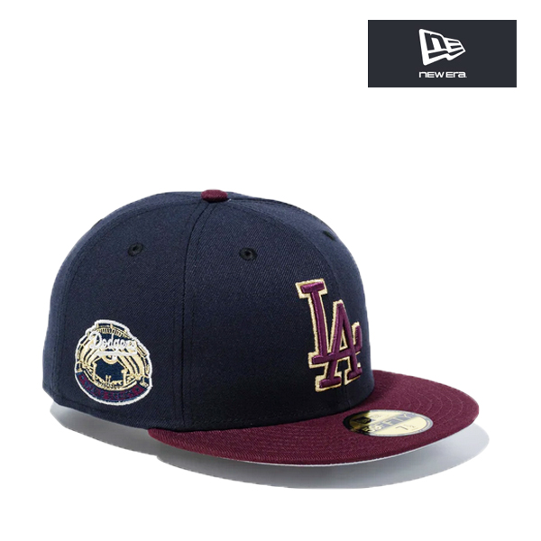 ニューエラ 59FIFTY キャップ ロサンゼルス・ドジャース Happy Holidays ネイビーマルーン LA NEW ERA