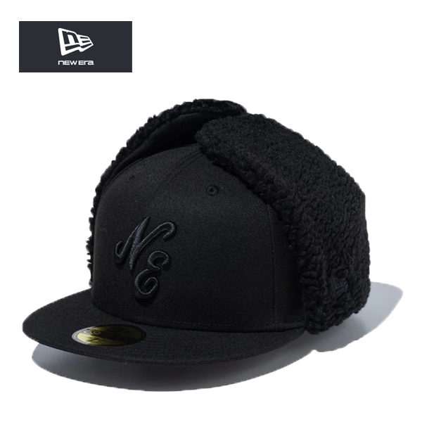 ニューエラ 耳当て付き キャップ 59FIFTY Dog Ear ドッグイヤー ニューエラ クラシックロゴ ブラック 黒 NEW ERA